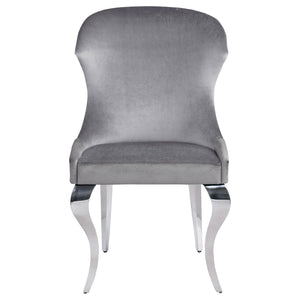 English Elm Daphne Velvet Wingback Dining Chairs with Nailhead Trim and Cabriole Legs Set of 2 B062S01463