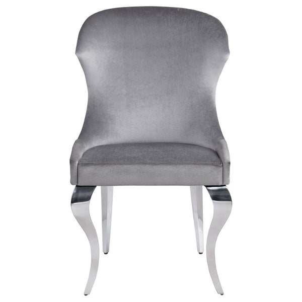 English Elm Daphne Velvet Wingback Dining Chairs with Nailhead Trim and Cabriole Legs Set of 2 B062S01463