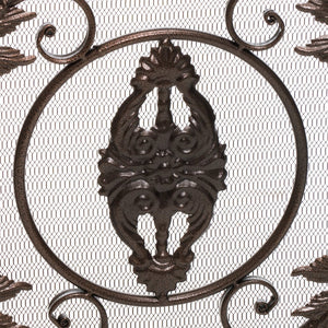 English Elm Waterbury Wrought Iron Fireplace Screen with Ornate Scrollwork and Camelback Silhouette 55341.00GLD