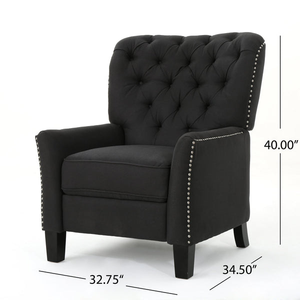English Elm Christopher Knight Home® - Modern Dark Grey Fabric Push Back Recliner with Rivet Detail, Ergonomic Support & Plush Cushioning 61370.00