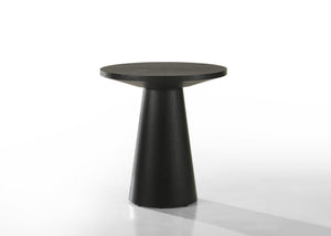 English Elm Jacopo Round Pedestal Console Table Sculptural Ebony Wood Grain Entryway Accent B2749S00216