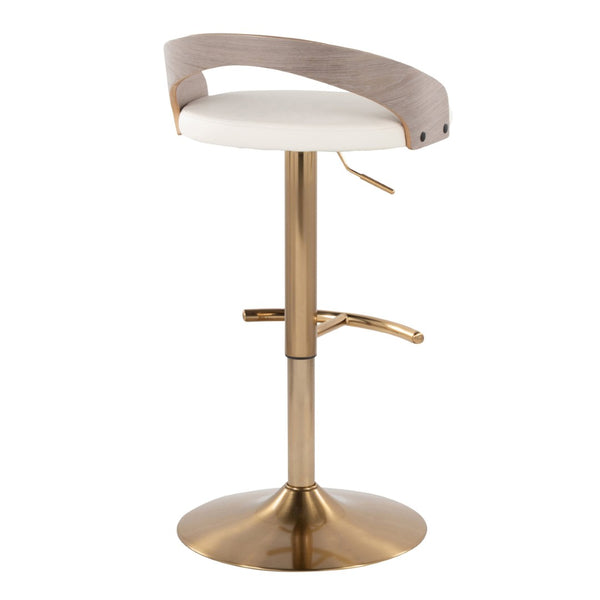 English Elm Adjustable Swivel Barstools Set of Two with Chrome Base Mid-century Kitchen Counter Seating B202S01971