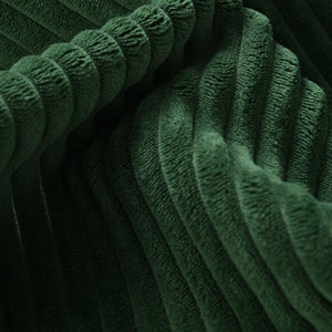 English Elm U-Style 80.9" Modern Curved Corduroy Sofa with Removable Cushions, 4 Pillows, Compact Chic Dark Green N711P192059C