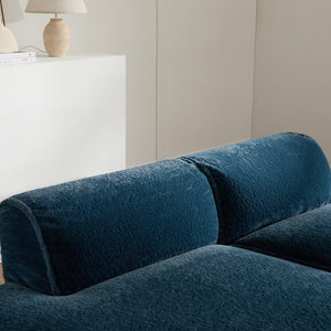 English Elm 90.0"Oversized Modular Sectional Sofa Plush Foam & Pocket Springs, Ready-to-Use 2-Piece Set for Living Room Comfort and Mobility (No Assembly) Dark Blue N723S9701C