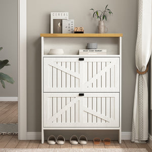 English Elm Multi-Functional Four-Layer Mdf Shoe Cabinet - Modern Minimalist Storage For Entryway Organization W3226P279088