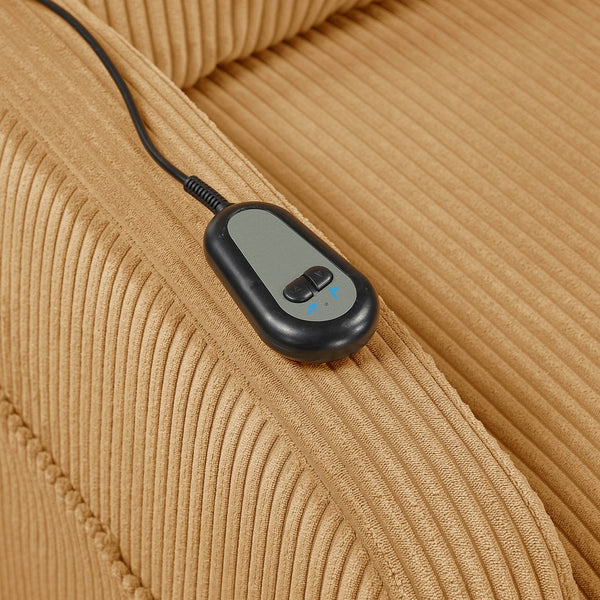 English Elm Contemporary Power Lift Chair Recliner with Plush Corduroy, Foam-Over-Coil Support & Side Pocket Yellow 31 L x 29 W x 24 H B011P395834