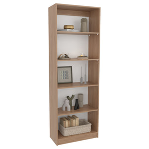English Elm 4-Tier Natural Wood Bookcase with Spacious Shelves, Vertical Space-Saving Storage & Easy Assembly B097P296880
