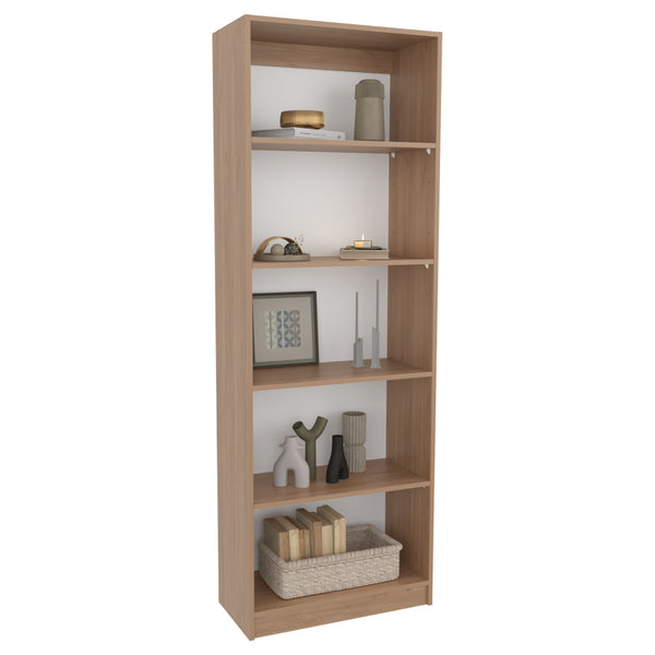 English Elm 4-Tier Natural Wood Bookcase with Spacious Shelves, Vertical Space-Saving Storage & Easy Assembly B097P296880