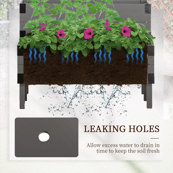 English Elm Outsunny Two-Tier Elevated Garden Bed With Trellis - Perfect For Vegetables, Herbs, And Flowers! W2225P174415-GIGA