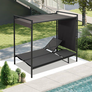 English Elm Outdoor 2-Seat Patio Porch Swing with Steel Frame, PE Rattan, 750lb Capacity, Plush Cushions, Weatherproof Dark Brown,Dark Gray W1859S00133