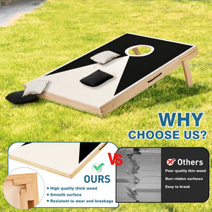 English Elm Solid Pine Regulation Cornhole Set with Uv Printed Boards and 8 All Weather Bean Bags W1790P195747