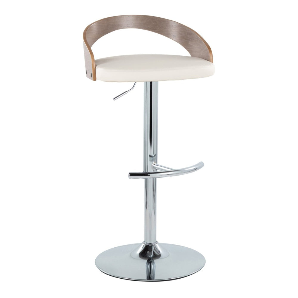 English Elm Adjustable Swivel Barstools Set of 2 Chrome Base Faux Leather Counter Height Seating B202S01973