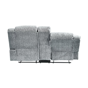 English Elm STONIC Gray Console Reclining Loveseat with Soft-Close Storage, Plush Zaftig Fabric, Manual Recline B201P216012