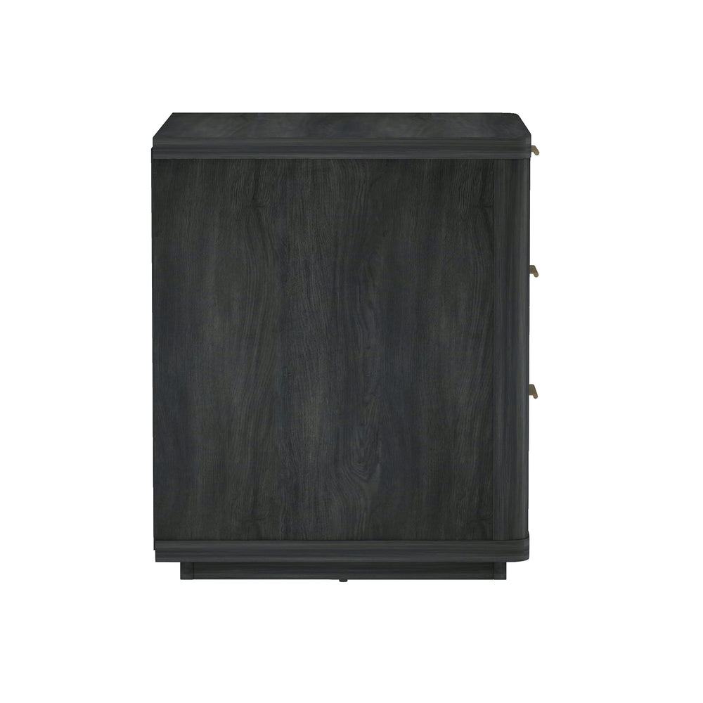 English Elm Evelyn 20" Nightstand In Charcoal Gray - Modern 3-Drawer Design For Stylish Bedroom Storage & Decor B365P398525