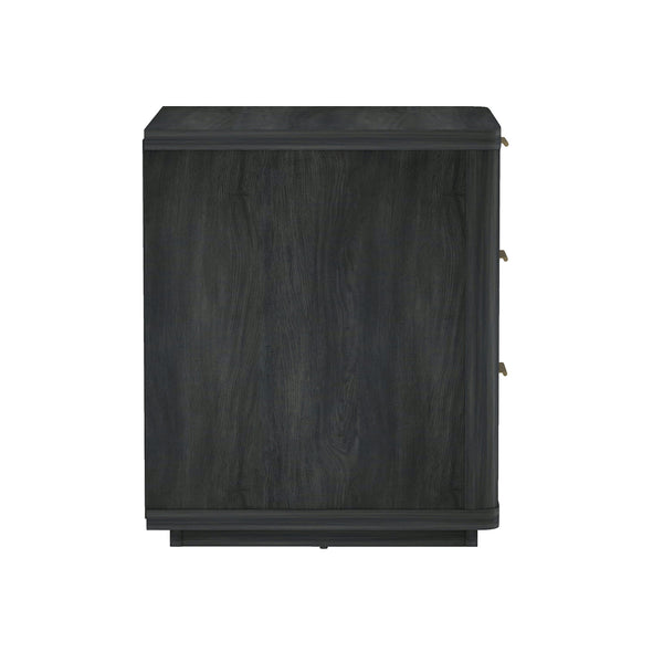 English Elm Evelyn 20" Nightstand In Charcoal Gray - Modern 3-Drawer Design For Stylish Bedroom Storage & Decor B365P398525