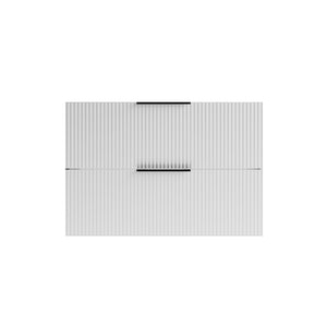 English Elm 075 Floating Wall Mounted Bathroom Vanity Cabinet with Soft Close Drawers Matte Finish White W3520P345979