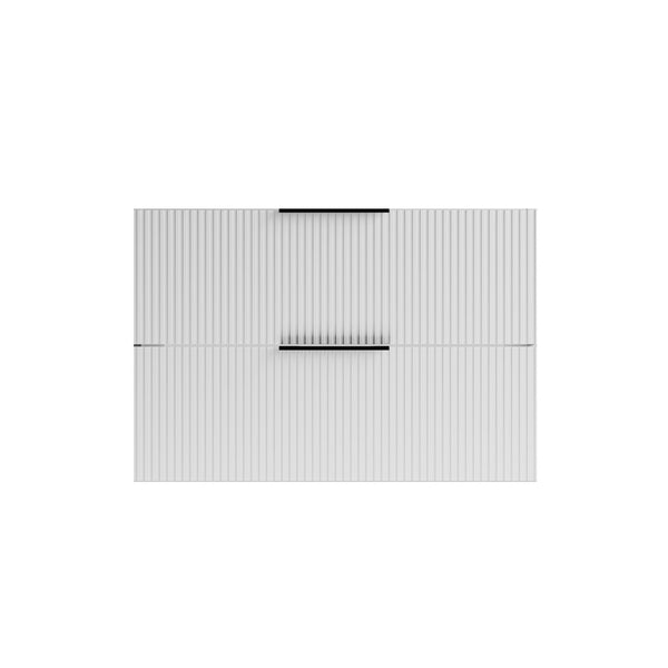 English Elm 075 Floating Wall Mounted Bathroom Vanity Cabinet with Soft Close Drawers Matte Finish White W3520P345979