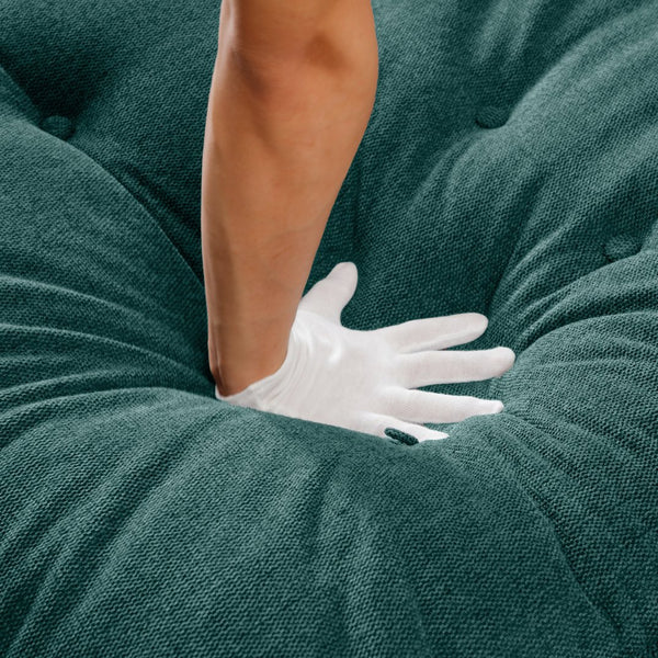 English Elm 130" U-Shaped Sofa With Console & Cupholders - 6-Seat Sleeper Couch In Green For Stylish Living Spaces W1117S00261