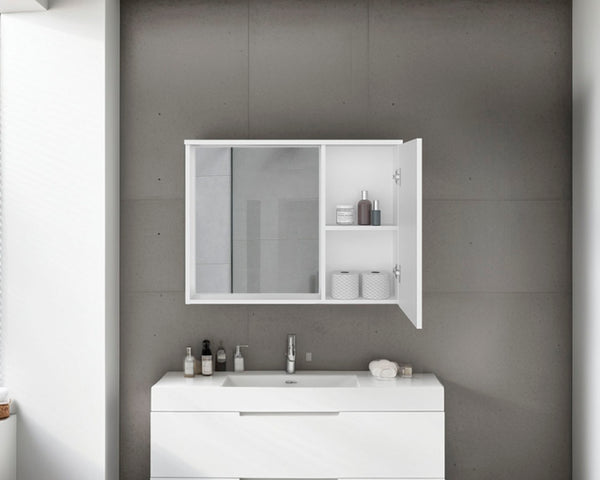 English Elm Nome Wall Mounted Mirrored Medicine Cabinet with Multi Compartment Interior Storage B097P474278