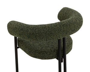 Sunpan ONIVA Dining Armchair – Modern Black Upholstered Comfort with Stylish Curves for Any Space 112264