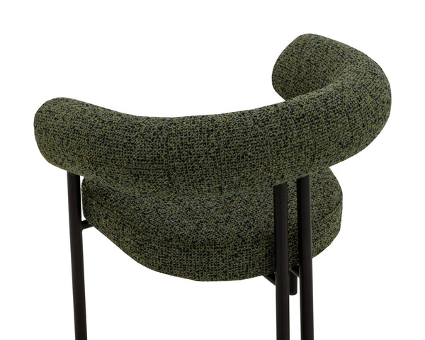 Sunpan ONIVA Dining Armchair – Modern Black Upholstered Comfort with Stylish Curves for Any Space 112264