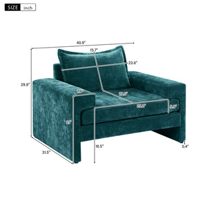 English Elm Christopher Knight Home® - Chenille Oversized Armchair with Thick Cushion and Wide Armrests, Ergonomic Back for Cozy Living Spaces Green N763P314419F