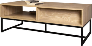English Elm Cove Coastal Modern TV Stand in Black Wood Finish with Drawer & Cubby Storage, 47"L x 21"D x 17"H B347P339127