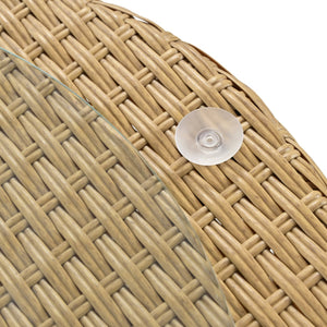 English Elm Christopher Knight Home® - KONO 3PC Outdoor Boho Faux Wicker Chat Set with Tempered Glass Table, Beige Cushions, Durable Elegance N775P245731B