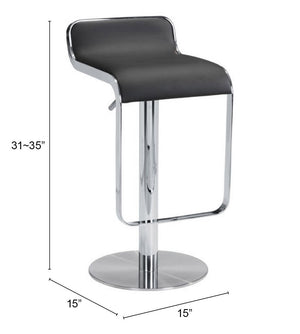 Zuo Modern Equino Barstool With Washable Polyurethane Seat And Adjustable Lift For Ultimate Comfort And Style Black 100% Polyurethane,Plywood,Steel 110878-zuo-modern