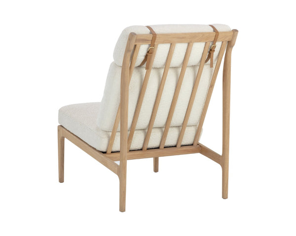 Sunpan ELANOR Lounge Chair - Plush Altro White Upholstery on Light Oak Frame for Stylish Comfort & Elegance 110042