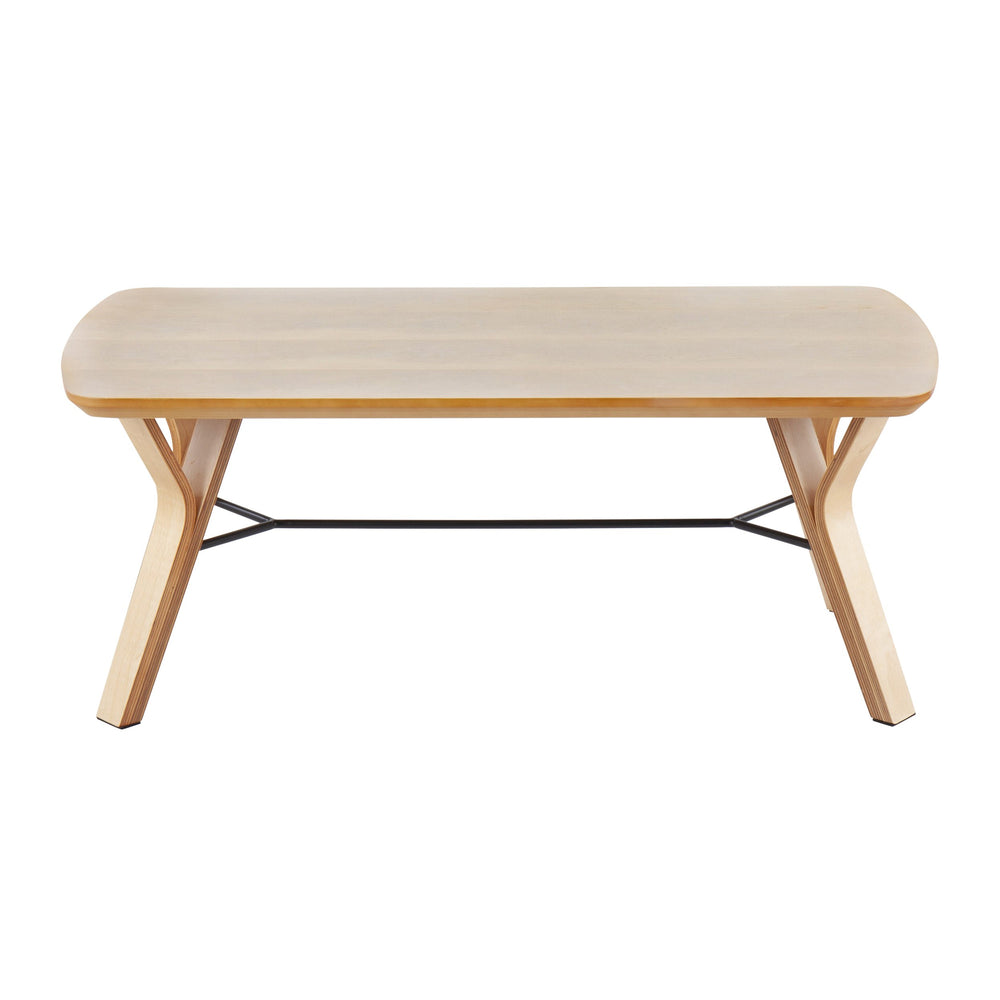 English Elm Folia Mid-Century Modern Coffee Table in Natural Wood — Sleek Tapered Legs, Durable 44"x23" Design B202P223360