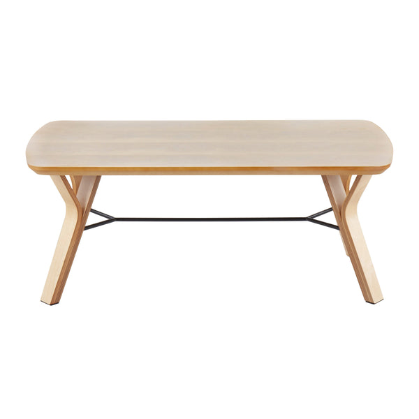 English Elm Folia Mid-Century Modern Coffee Table in Natural Wood — Sleek Tapered Legs, Durable 44"x23" Design B202P223360