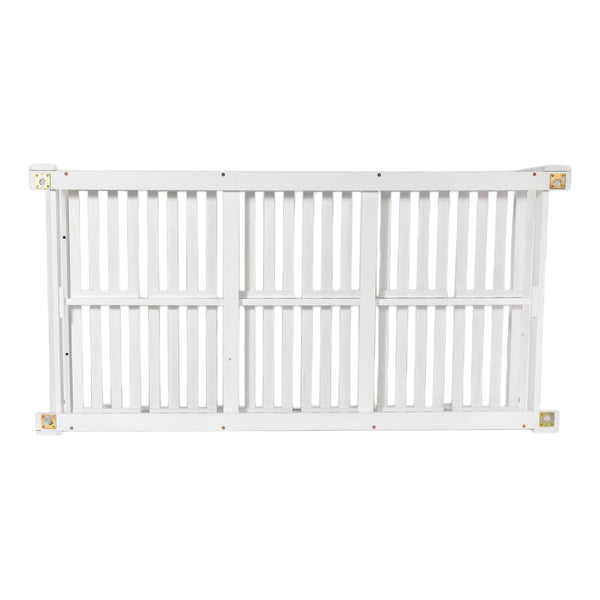 English Elm TOPMAX Acacia Wood Twin Porch Swing Bed Frame with High Back, 350lb Capacity & 118" Hemp Ropes White N717P265795K