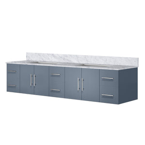 English Elm Dark Grey Double Bath Vanity 84" W X 22" D With Elegant Carrara Marble Top & Ample Storage Solutions B2731P258540