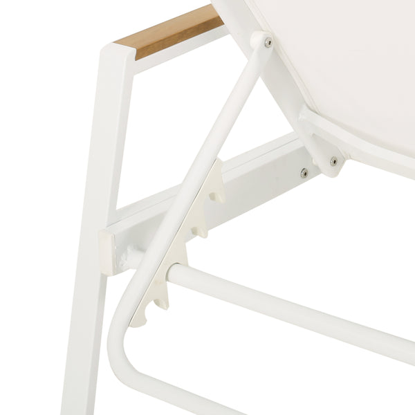 English Elm Christopher Knight Home® - OXTON Chaise Lounge with Breathable Nylon Mesh, Ergonomic Recline and Sleek Low-Profile Design for Comfort White 62753.00WWHIMP2