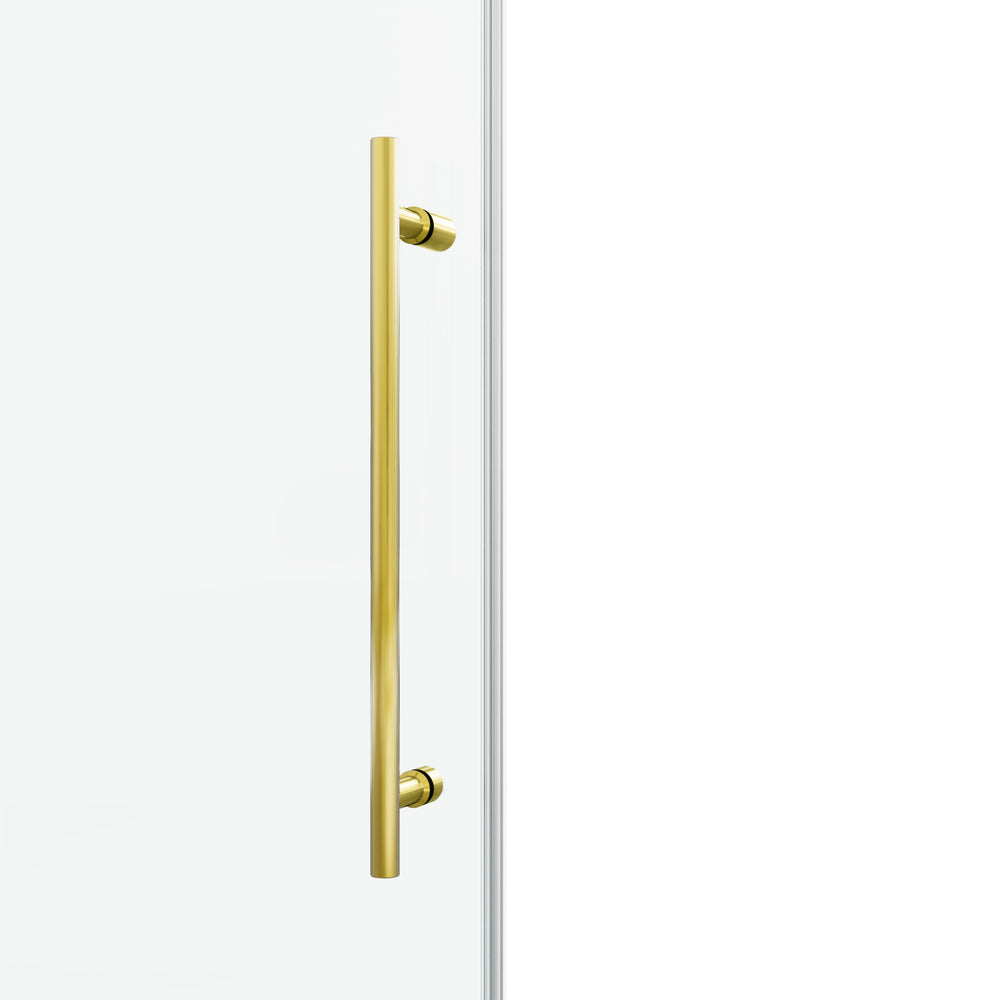 English Elm 60*76"Fixed 60*76" Fixed & Sliding Shower Door - Modern Frameless Design, 3/8" Tempered Glass, Easy Clean & Install T3177P320603