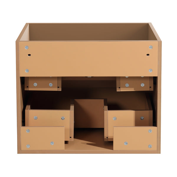 English Elm HK2301-24-YE Modern 24" Floating Bathroom Vanity Cabinet - Wall-Mounted Space-Saving Sink Unit, Durable W1550P168201