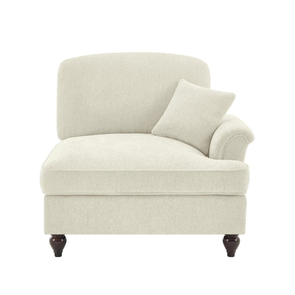 English Elm Sofa Chenille Sectional with Sculptural Curved Arms and Detachable Ruffle Skirt Modular W3041P332567