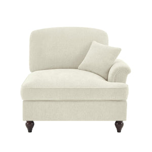 English Elm Sofa Chenille Sectional with Sculptural Curved Arms and Detachable Ruffle Skirt Modular W3041P332567