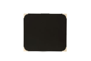English Elm Babs Square Black Finish Accent Table with Drawer, Metal Corner Accents, X-Base Stability, Durable Design B2726P270996