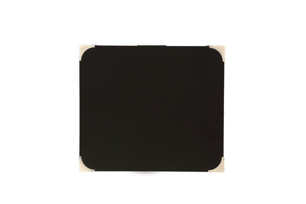 English Elm Babs Square Black Finish Accent Table with Drawer, Metal Corner Accents, X-Base Stability, Durable Design B2726P270996