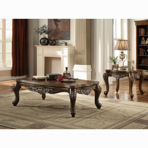 English Elm Antique Oak Coffee Table With Scalloped Top & Queen Anne Legs – Elegant Living Room Centerpiece B062P209096