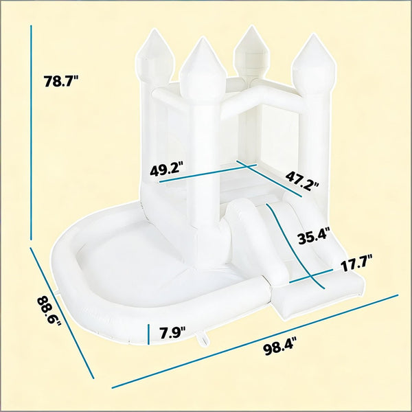 English Elm Outdoor Inflatable Bounce House 3 in 1 Trampoline Slide Ball Pit Kids Play T3971P486597
