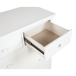 English Elm Anzio Six Drawer Tall Chest Matte Finish Modern Storage for Small Bedroom Spaces White B062P451787