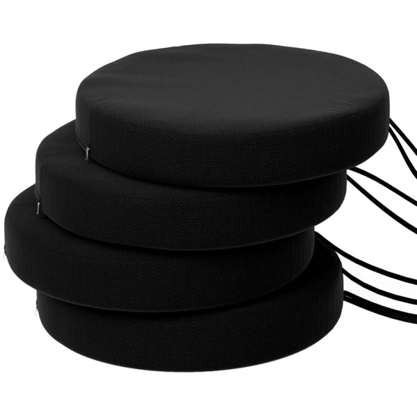 English Elm Soft Round Dining Chair Cushions Set of 4 with Washable Covers and Foam Padding T3971P443089