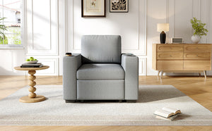 English Elm 101.2" Modular Chenille Sectional Sofa with Tufted Cushions and Deep Seating for Living Room Gray N719S001934E