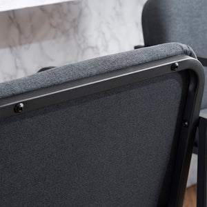 English Elm Set Of 2 Stylish Dark Gray Upholstered Counter Height Bar Stools With Armrests For Modern Dining W1901P225274-GIGA