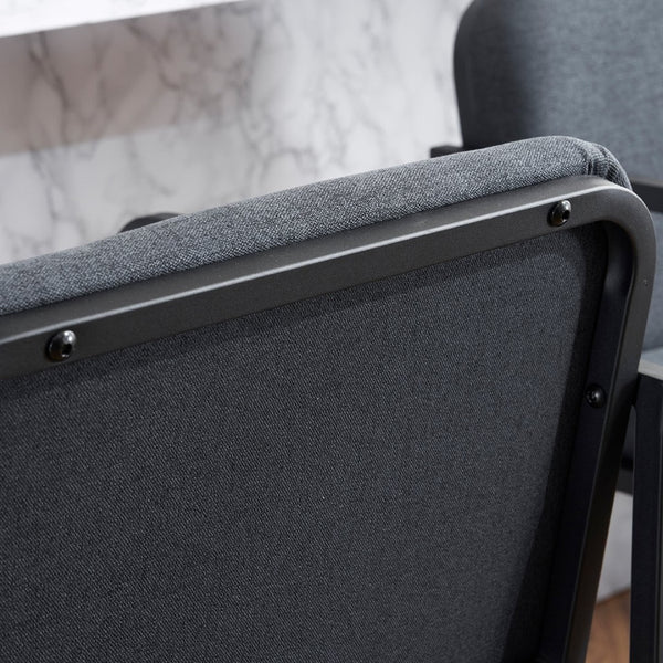 English Elm Set Of 2 Stylish Dark Gray Upholstered Counter Height Bar Stools With Armrests For Modern Dining W1901P225274-GIGA