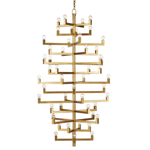 Andre Grande Brass Chandelier - Stunning 52-Light Modern Fixture for Tall Foyers & Great Rooms