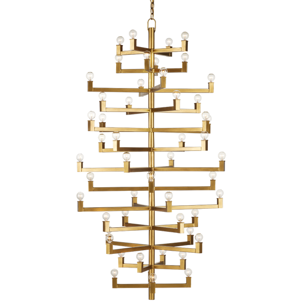 Andre Grande Brass Chandelier - Stunning 52-Light Modern Fixture for Tall Foyers & Great Rooms